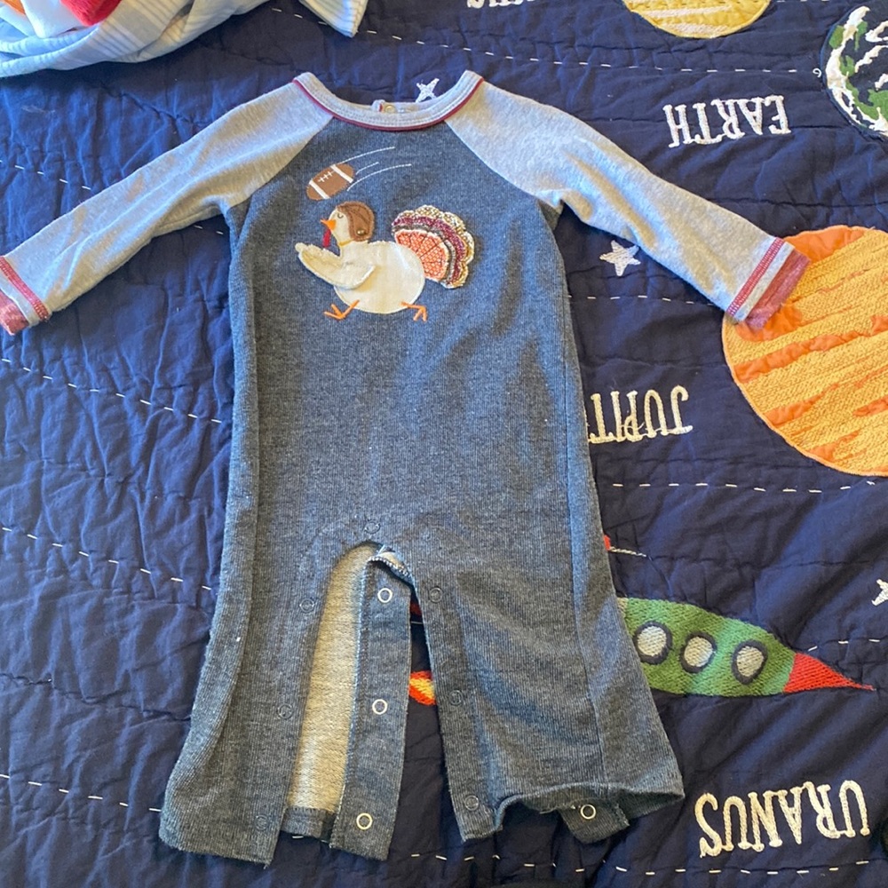 Mud Pie 3-6 months Turkey Football Bodysuit